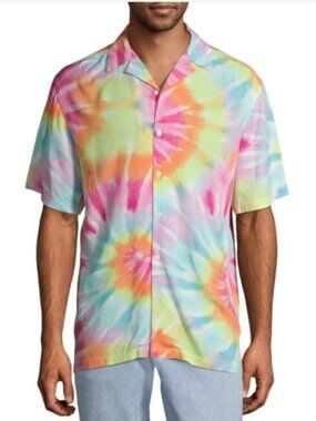 No Boundaries Men's Size Large (42-44} Multicolor Tie Dye Shirt Short Sleeve